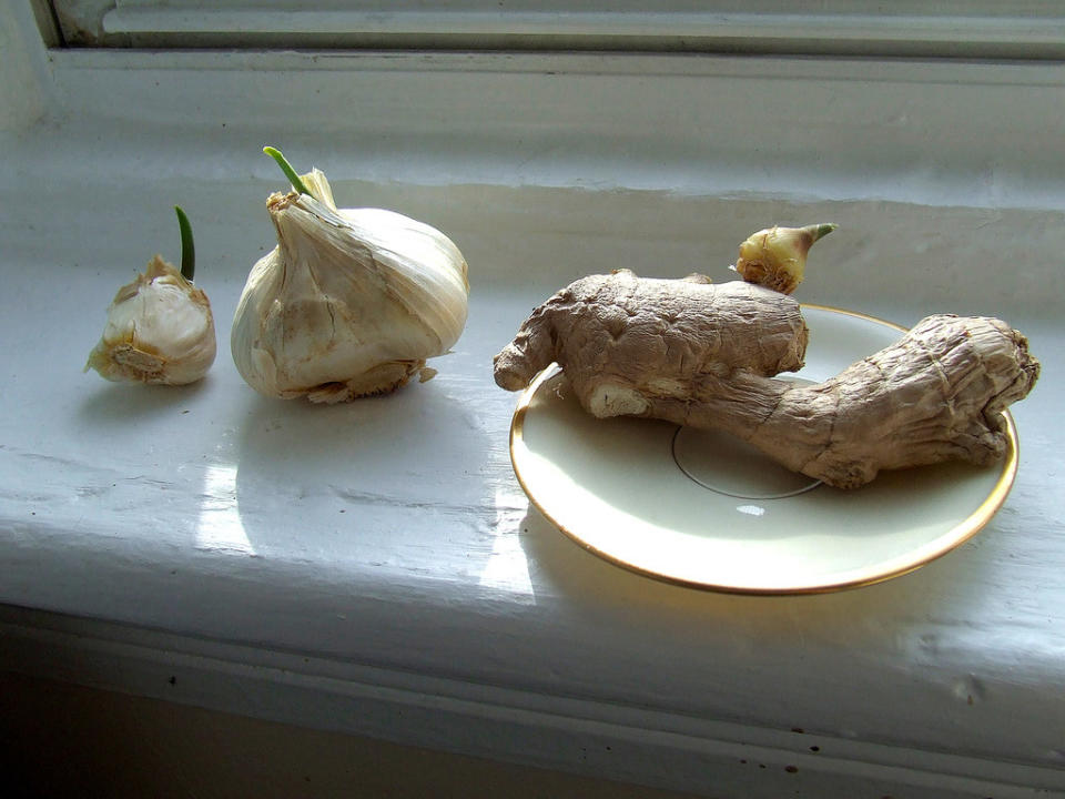 Vegetables on a window sill