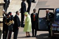 <p>Die letzten Gäste vor der Braut: Queen Elizabeth und Prinz Philip erscheinen standesgemäß zum Schluss. (Bild: Getty Images) </p>