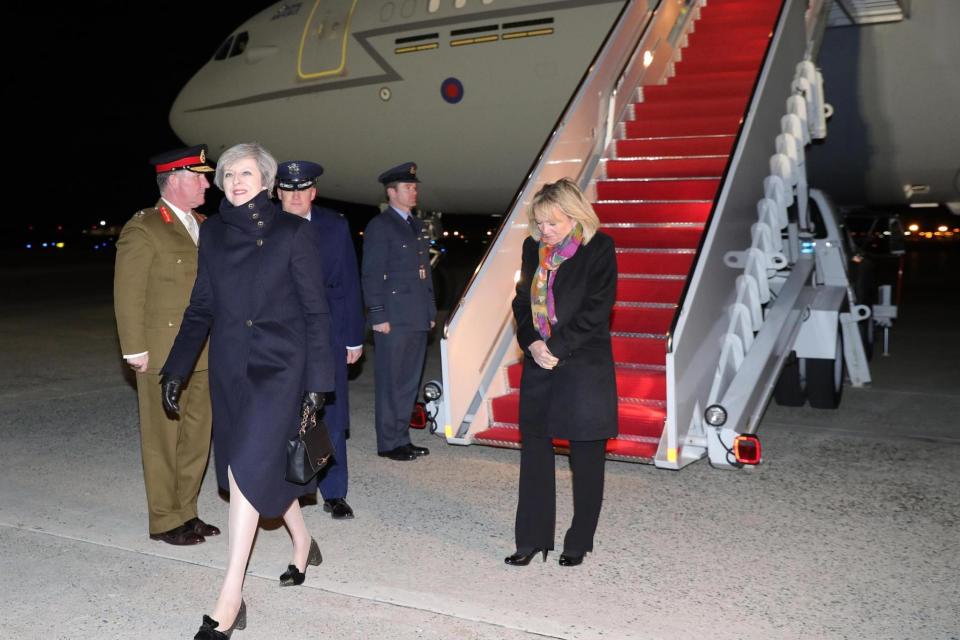 US arrival: The Prime Minister touches down in the US ahead of meeting Donald Trump (Getty Images)