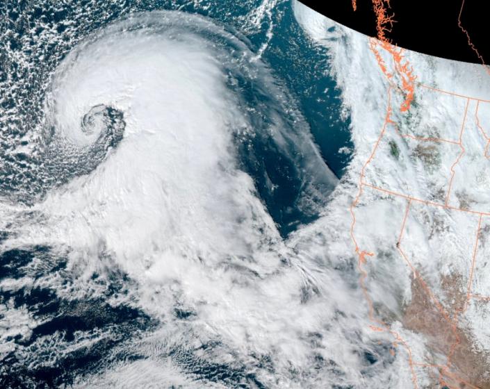 Satellite images show ‘bomb cyclone’ churning off California coast