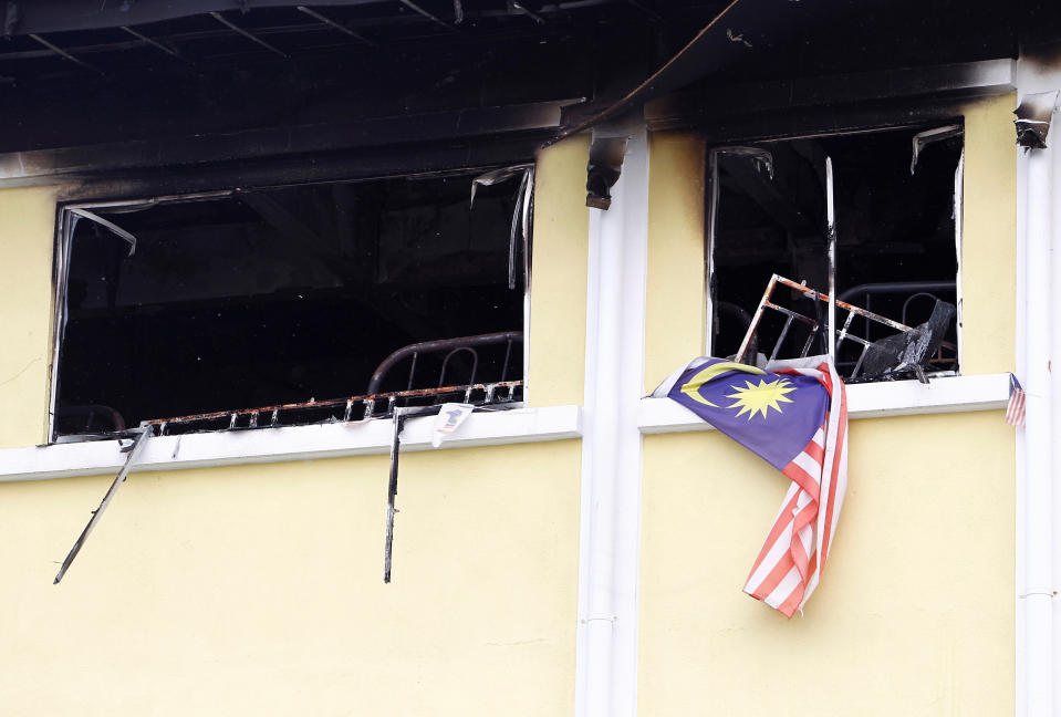 <p>A view shows the second floor of religious school Darul Quran Ittifaqiyah after a fire broke out in Kuala Lumpur, Malaysia on Sept. 14, 2017. (Photo: Lai Seng Sin/Reuters) </p>