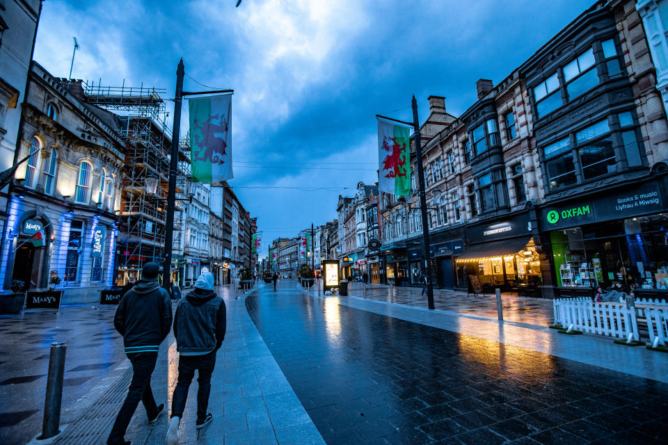 Incidental People on Cardiff City Street