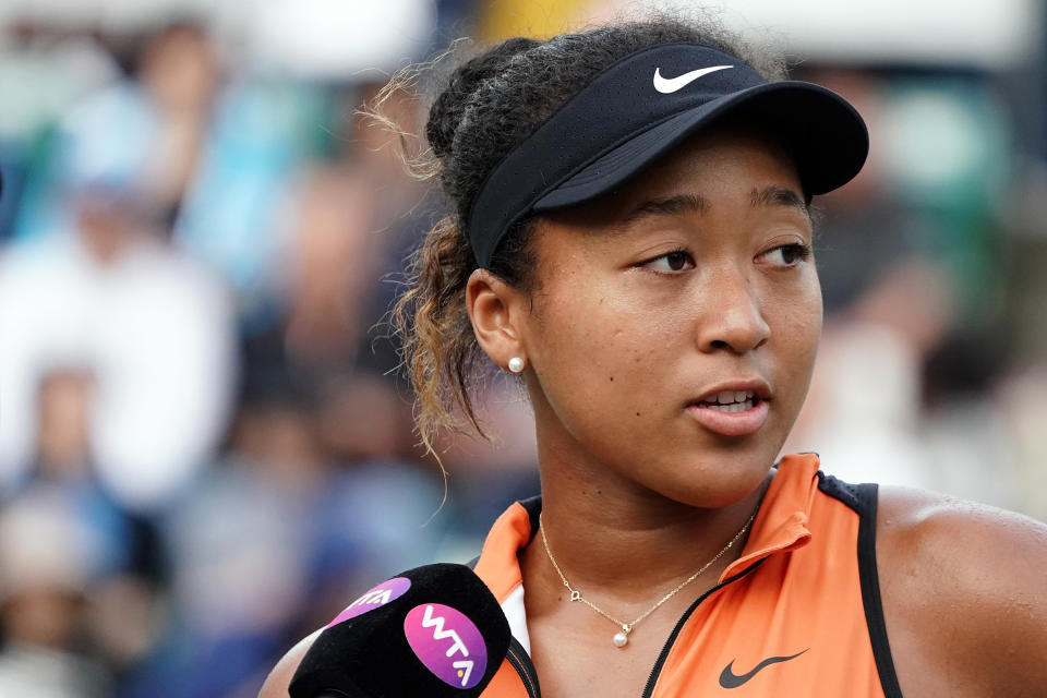 OSAKA, JAPAN - SEPTEMBER 21: Naomi Osaka of Japan celebrates after defeating Elise Mertens of Belgium during day six Semi final game of the Toray Pan Pacific Open at Utsubo Tennis Cent on September 21, 2019 in Osaka, Japan. (Photo by Koji Watanabe/Getty Images)