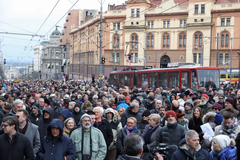 Protest against the replacement of two deputy prosecutors, in Belgrade