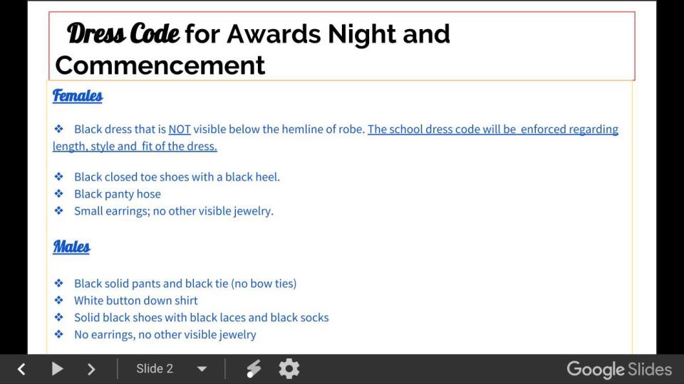 Cumberland Polytechnic High School recently changed its graduation dress code, allegedly shown here, agreeing that girls can wear pants. (Screenshot: Courtesy of Lacey Henry)