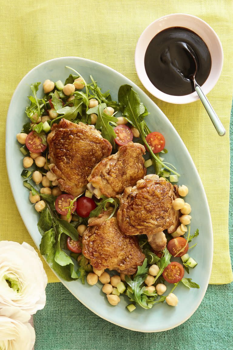 Honey Balsamic Glazed Chicken with Arugula Salad