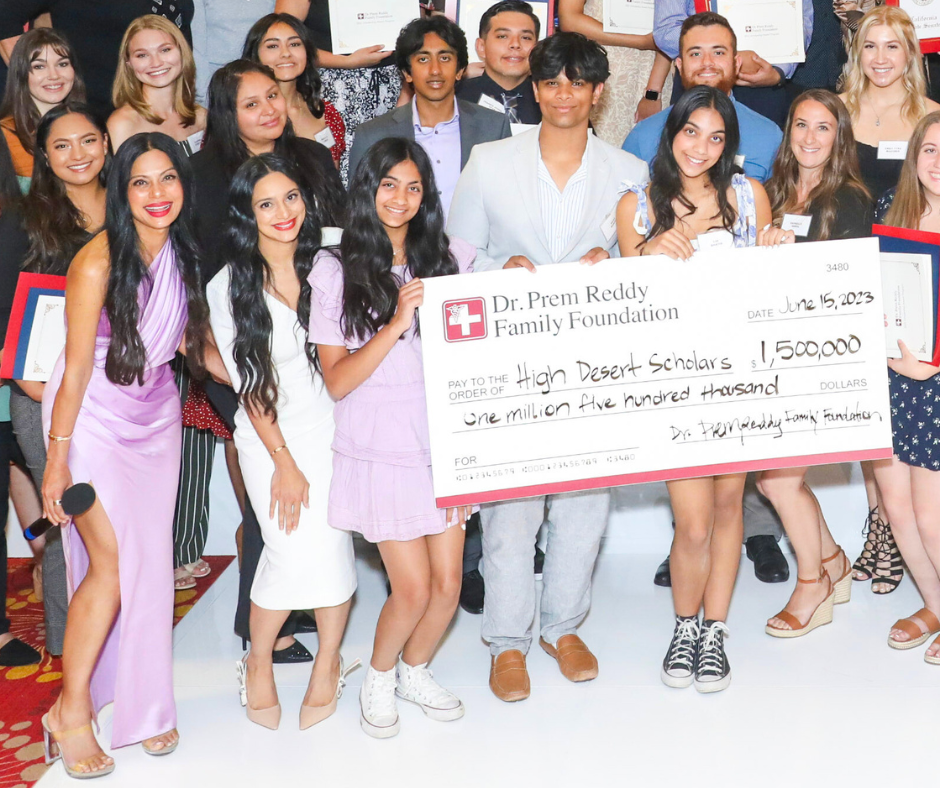 The Dr. Prem Reddy Family Foundation recently presented its largest scholarship award donation to 90 High Desert students seeking careers in health sciences.