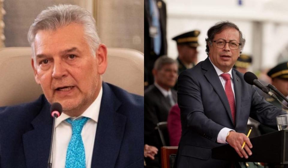 Jaime Alberto Cabal, presidente de Fenalco, y Gustavo Petro, presidente de Colombia . Imágenes: Presidencia