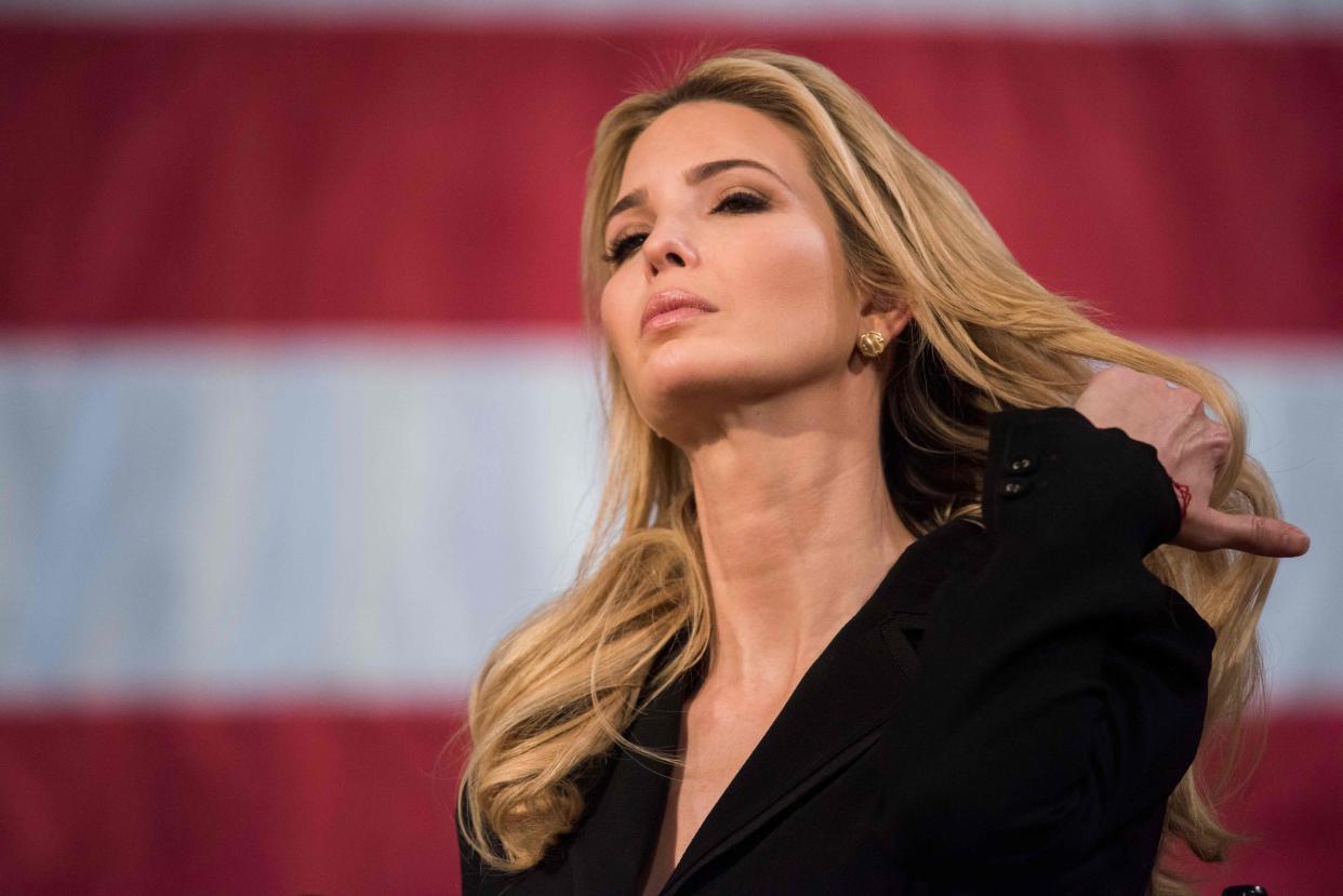 When Ivanka Trump turned up in a pantsuit, people compared her to Hillary Clinton. (Photo: Getty Images)