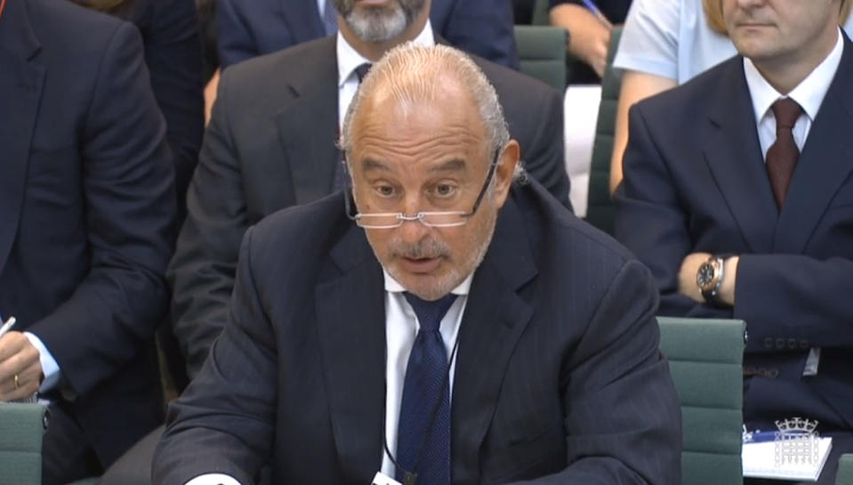 Sir Philip Green gives evidence to the Business, Innovation and Skills Committee and Work and Pensions Committee at Portcullis House, London, on the collapse of BHS.