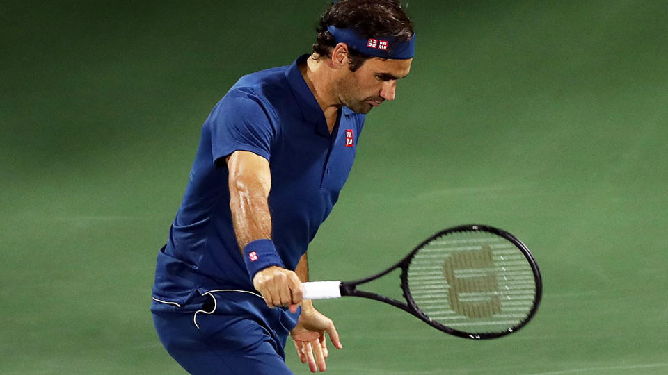 Roger Federer’s famous one-handed backhand. (Photo by Amin Mohammad Jamali/Getty Images)