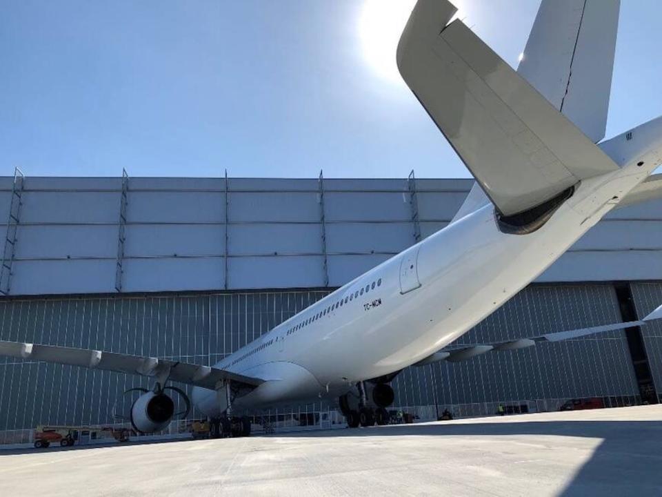 A330 of MNG Airlines at EFW, Dresden Germany, in preparation for slot in for P2F freighter conversion.