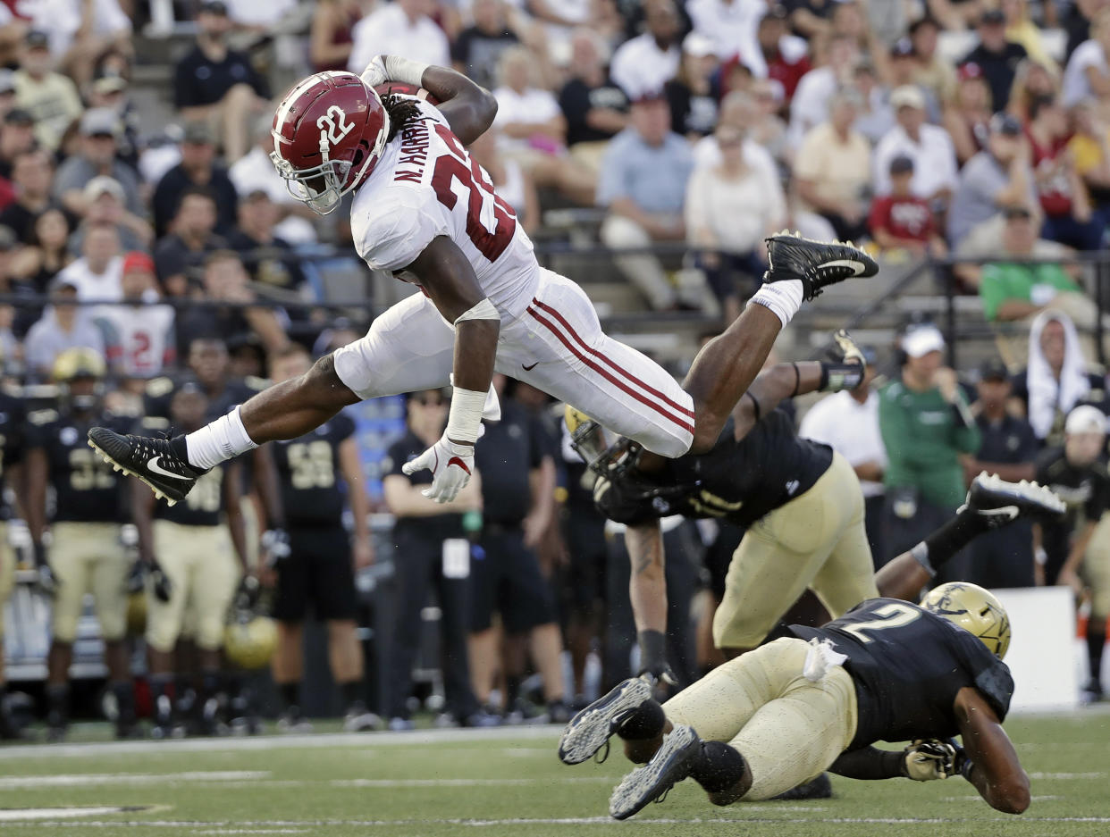 Najee Harris had 370 rushing yards in 2017. He was the No. 1 recruit in the class of 2017. (AP Photo/Mark Humphrey, File)