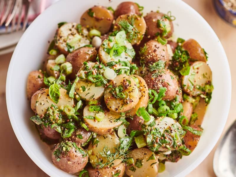 french potato salad in a bowl