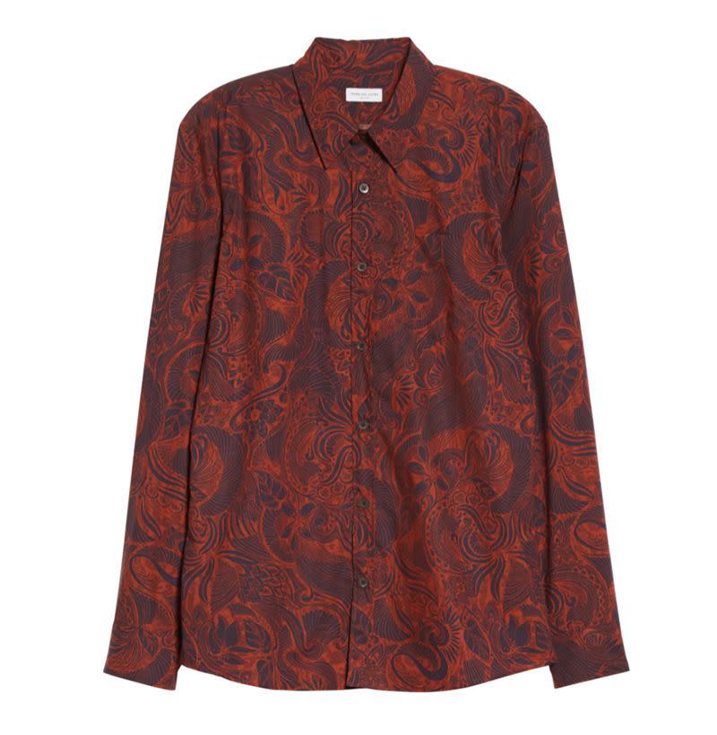 Corbino Print Cotton Button-Up Shirt