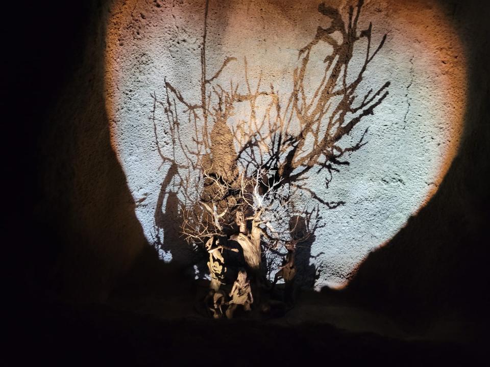 The Choctaw origin story plays out in a replica cave inside the Choctaw Cultural Center.