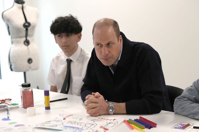 <p>AP Photo/Frank Augstein</p> Prince William visits WEST youth zone on March 14, 2024