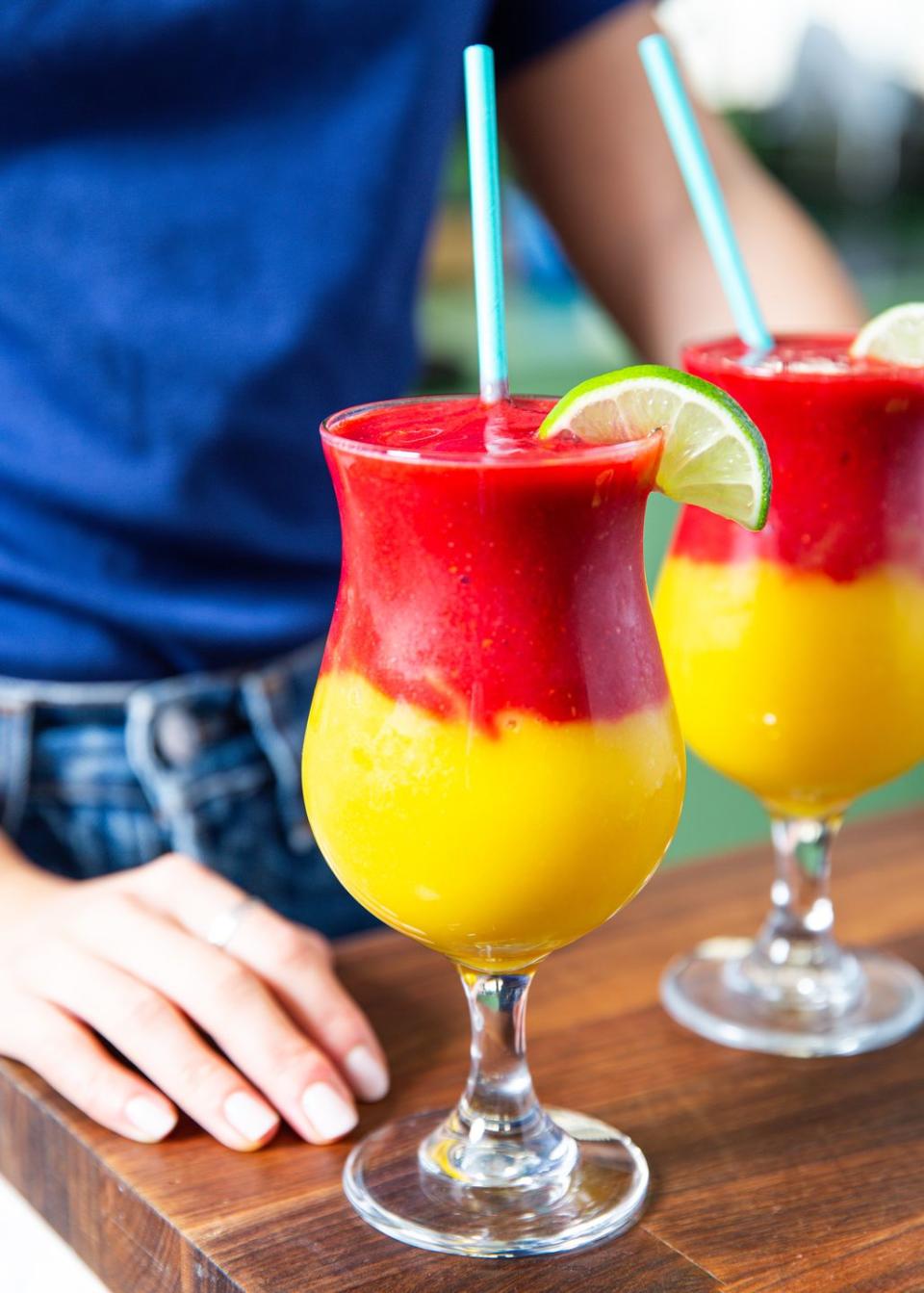 Virgin Raspberry Mango Margarita Slushies