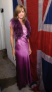 <p> Few people can be as imaginative with evening wear as Woodall. The star wore a purple satin floor-length gown, featuring lace detailing at the neckline, to the Kinder Aggugini & Camilla Lowther Flash Boutique during London Fashion Week in 2009. She ramped up the glamour with a fur stole in a darker shade of purple, along with sleek locks and a sparkly clutch. </p>