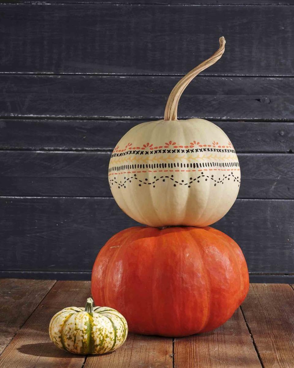 Stencil Painted Pumpkin