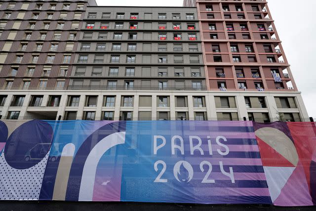 <p>STEPHANE DE SAKUTIN/AFP via Getty </p> Olympic Village in Paris