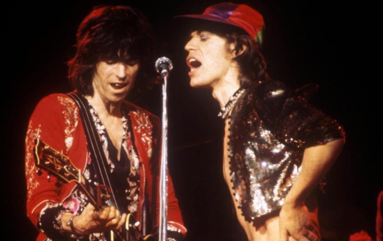 Keith Richards and Mick Jagger on stage in 1970 - Redferns