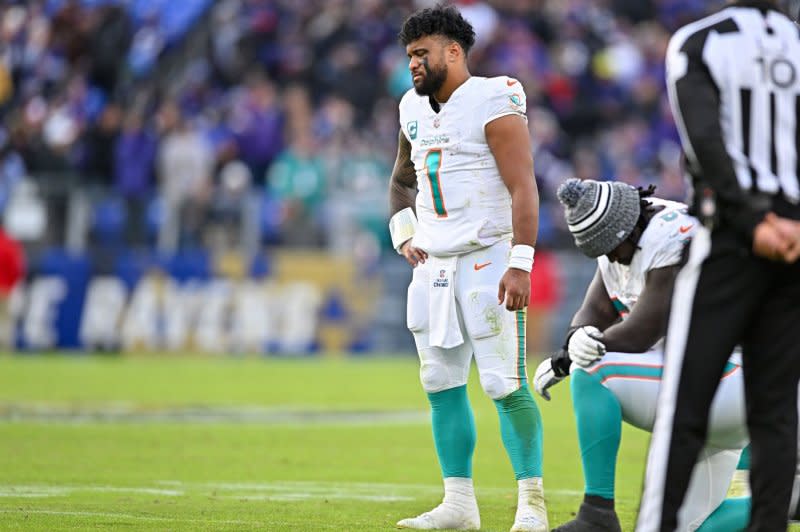 Miami Dolphins quarterback Tua Tagovailoa started all 17 games last season. File Photo by David Tulis/UPI