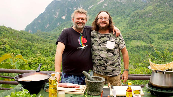 Si King and Dave Myers on The Hairy Bikers' Asian Adventure. (BBC)