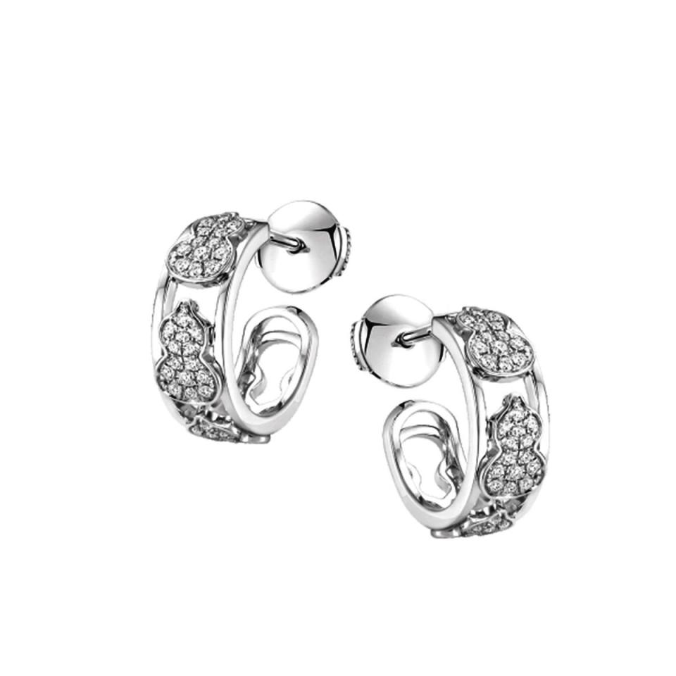 18K白金鑲鑽圈形耳環 NT$152,000（Qeelin提供）