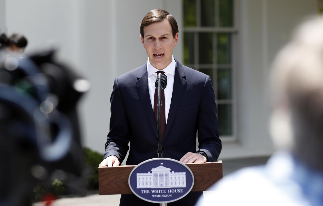 White House senior adviser Jared Kushner speaks to reporters on July 24, after meeting behind closed doors with the Senate Intelligence Committee on the investigation into possible collusion between Russian officials and the Trump campaign. (Photo: Alex Brandon/AP)