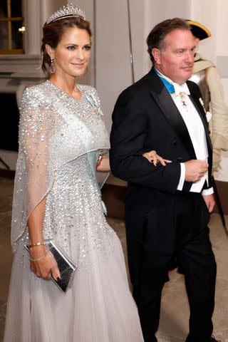 Princess Madeleine of Sweden and Christopher O'Neil attend the Jubilee banquet during the celebration of the 50th coronation anniversary of King Carl Gustav of Sweden.