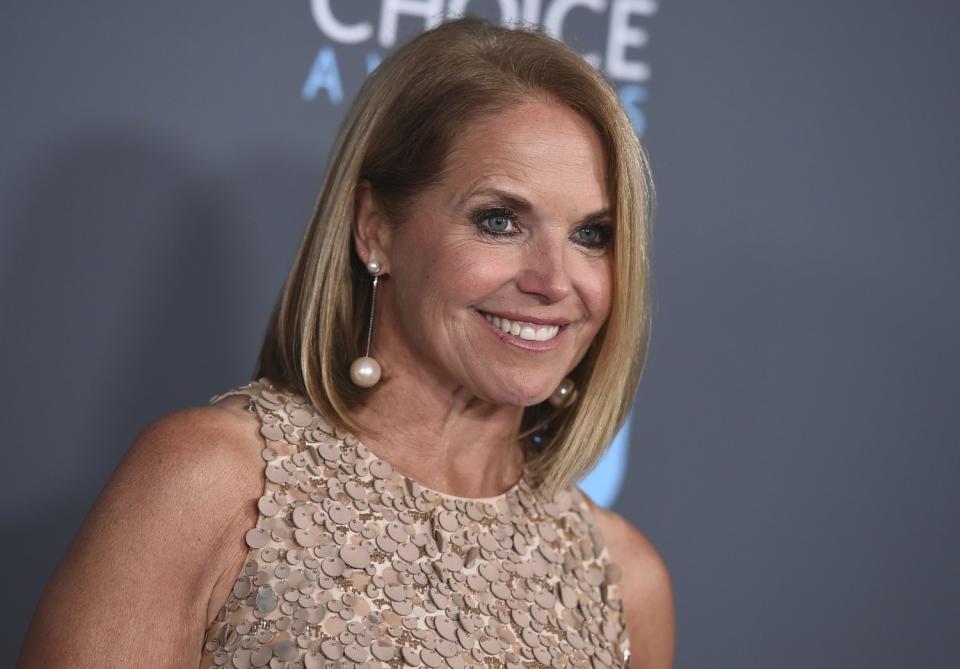 Katie Couric poses in the press room at the 2018 Critics' Choice Awards in Santa Monica.