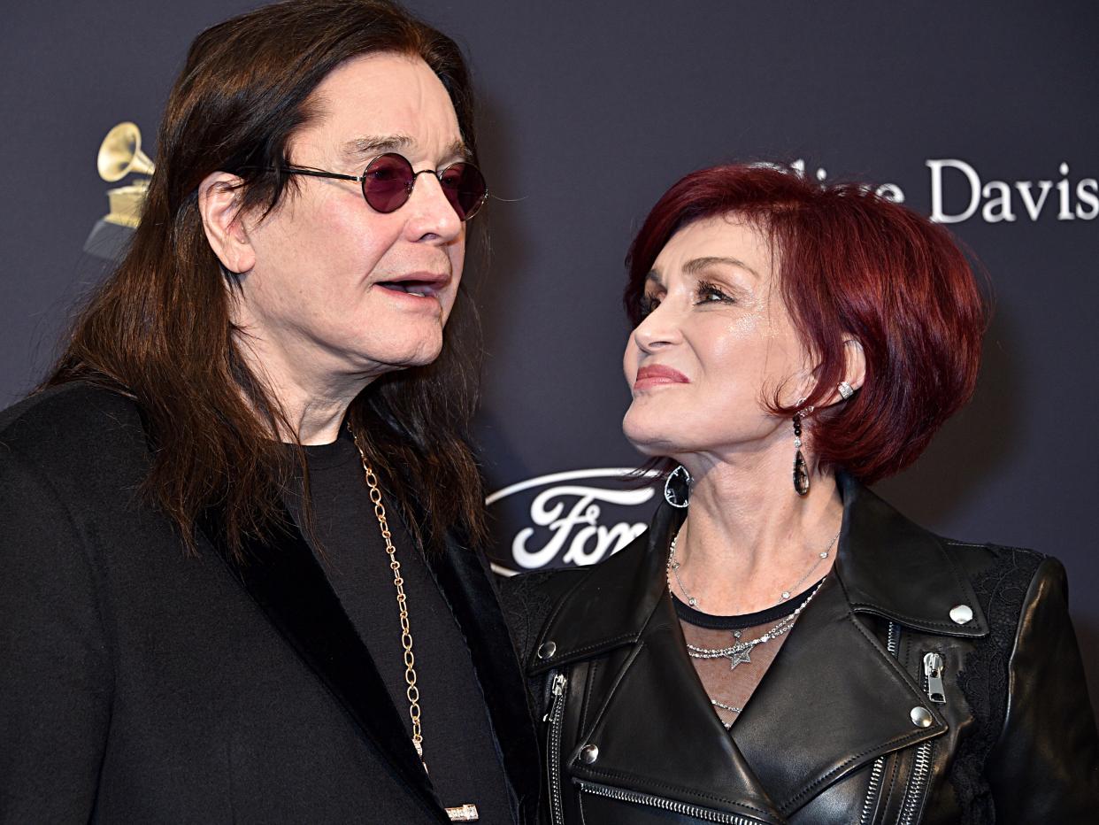 Ozzy Obsourne and Sharon Osbourne at a pre-Grammys event on 25 January 2020 in Beverly Hills, California (Gregg DeGuire/Getty Images for The Recording Academy)