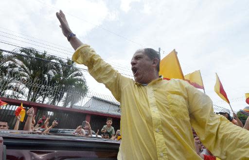 El presidente electo de Costa Rica, Luis Guillermo Solís, el 6 de abril de 2014 (AFP | Ezequiel Becerra)