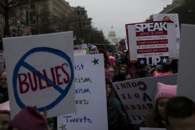 Women poured into Washington to express concern, anger and outrage over Donald Trump's taking over as US president, inspiring many more protests nationwide