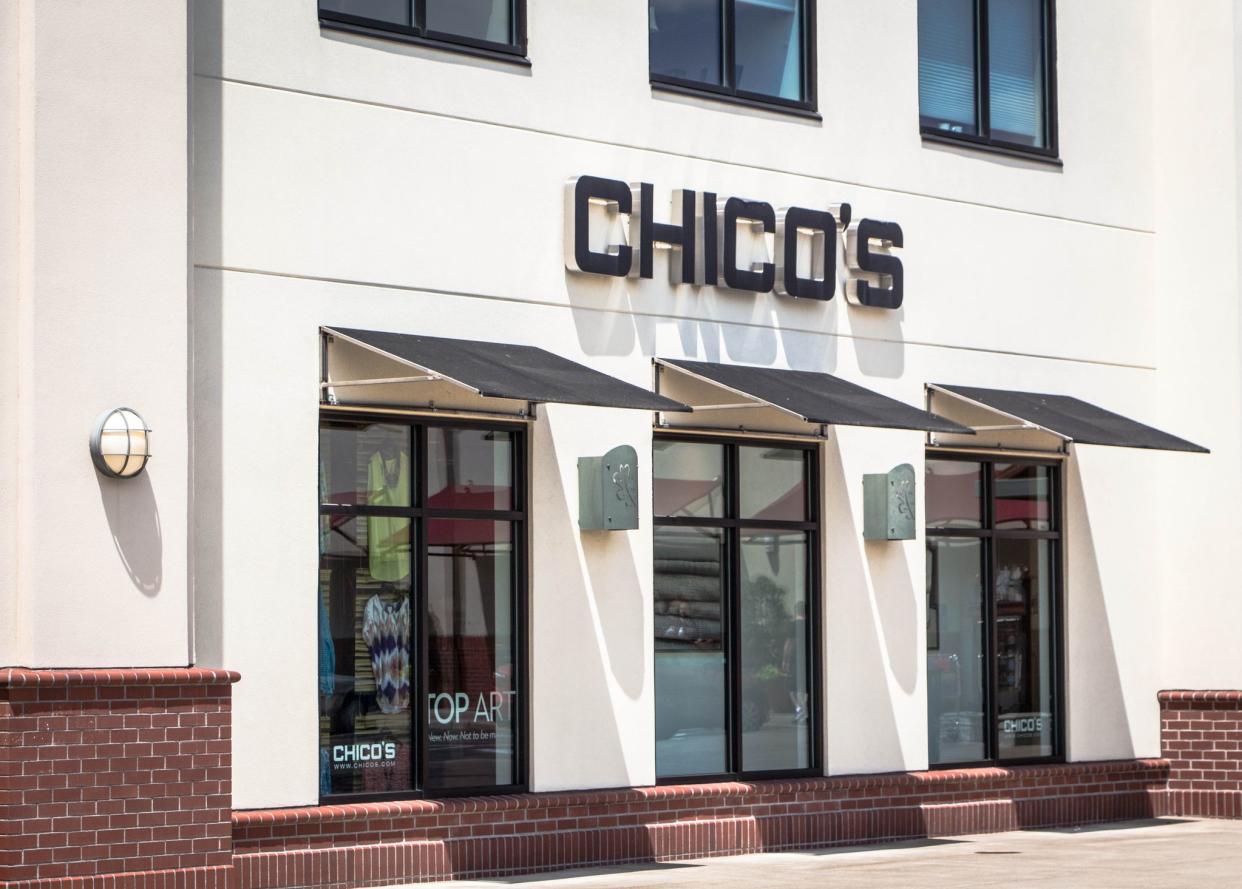 Eugene, Oregon, USA - July 8, 2014: A Chico's Clothing Store location in Eugene, Oregon. Chico's sells women's clothing across the United States with more than a 1000 locations.