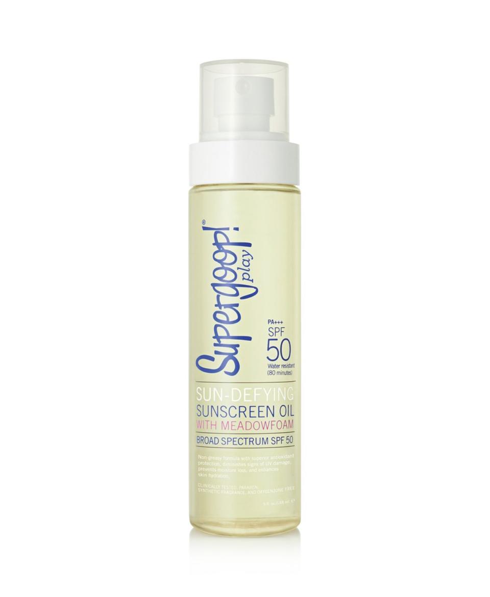 8) Sun-Defying Sunscreen Oil with Meadowfoam SPF 50