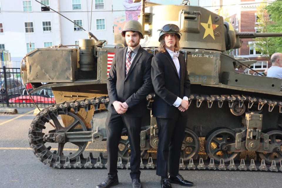 Teens take WW2 tank to prom (Courtesy Megan and Sherman Bynum)