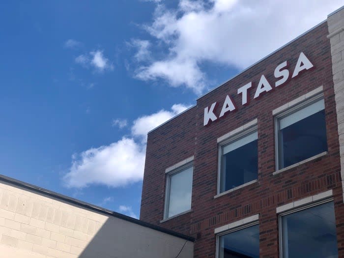 Katasa Group's offices in Gatineau, Que. The developer has several current projects in Ottawa's Capital ward including a 22-storey tower at Bronson and Carling avenues. (Yasmine Mehdi/Radio-Canada - image credit)