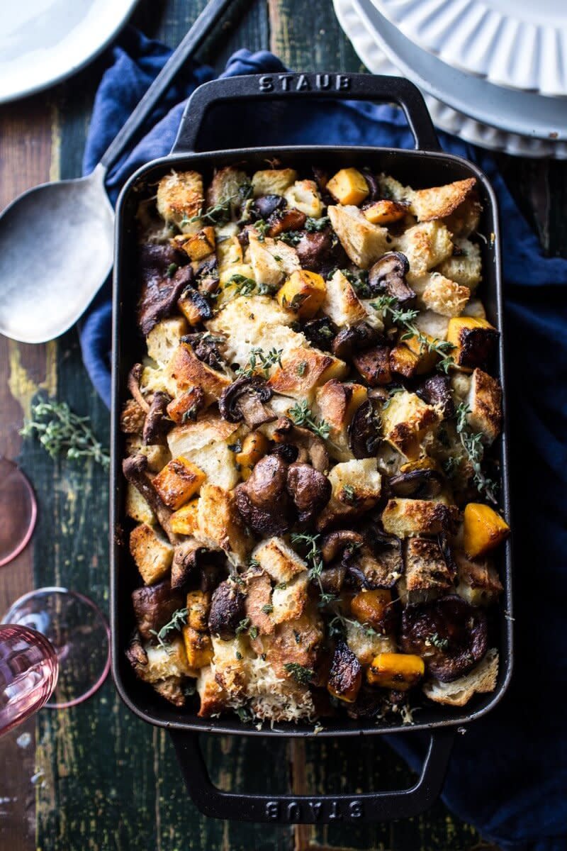 <strong>Get the <a href="http://www.halfbakedharvest.com/butternut-squash-and-wild-mushroom-stuffing/" target="_blank">Butternut Squash and Wild Mushroom Stuffing recipe</a> from Half Baked Harvest</strong>