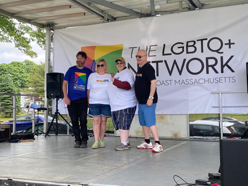 Members of the SouthCoast LGBTQ+ Network planned the Pride events in Buttonwood Park. From left, Network president Andrew Pollock, Eileen Dugas, Traci Welch and Kerry Zeida.