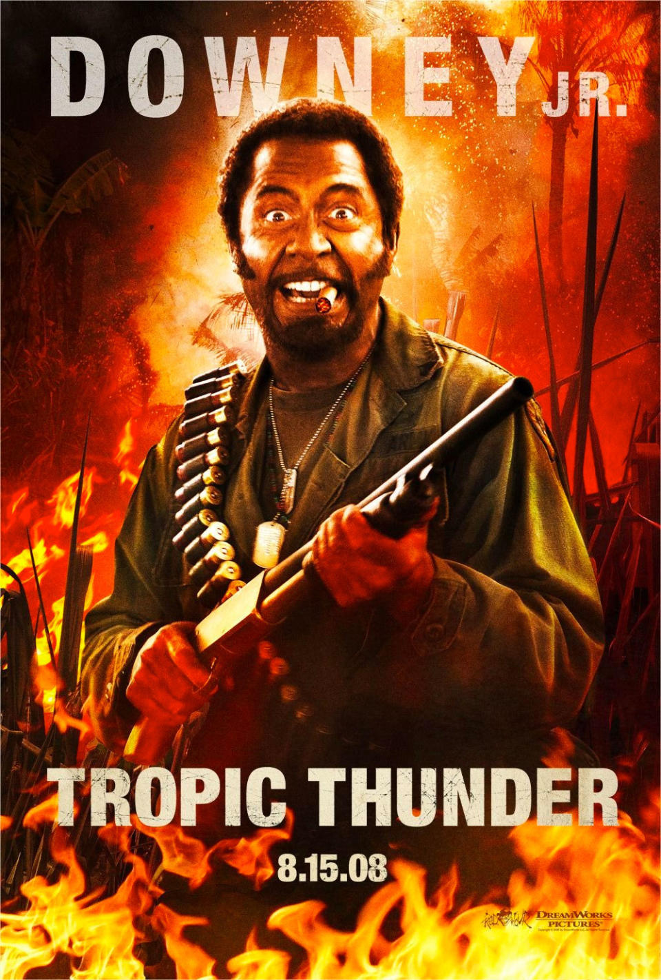 Robert Downey Jr. as Kirk Lazarus in Tropic Thunder (Dreamworks)