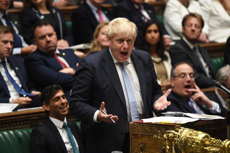 Boris Johnson during Prime Minister’s Questions (Jessica Taylor/UK Parliament/PA) (PA Media)