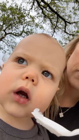 <p>Brittany Mahomes/Instagram</p> Brittany then treated son Bronze and daughter Sterling to some snow cones