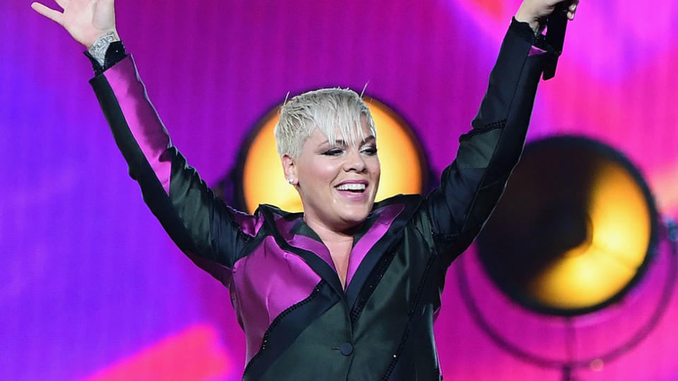 Singer Pink has cancelled three of her Sydney concerts of her ‘Beautiful Trauma’ tour at Qudos Bank Arena this week for health reasons, but has now revealed why. Source: Getty