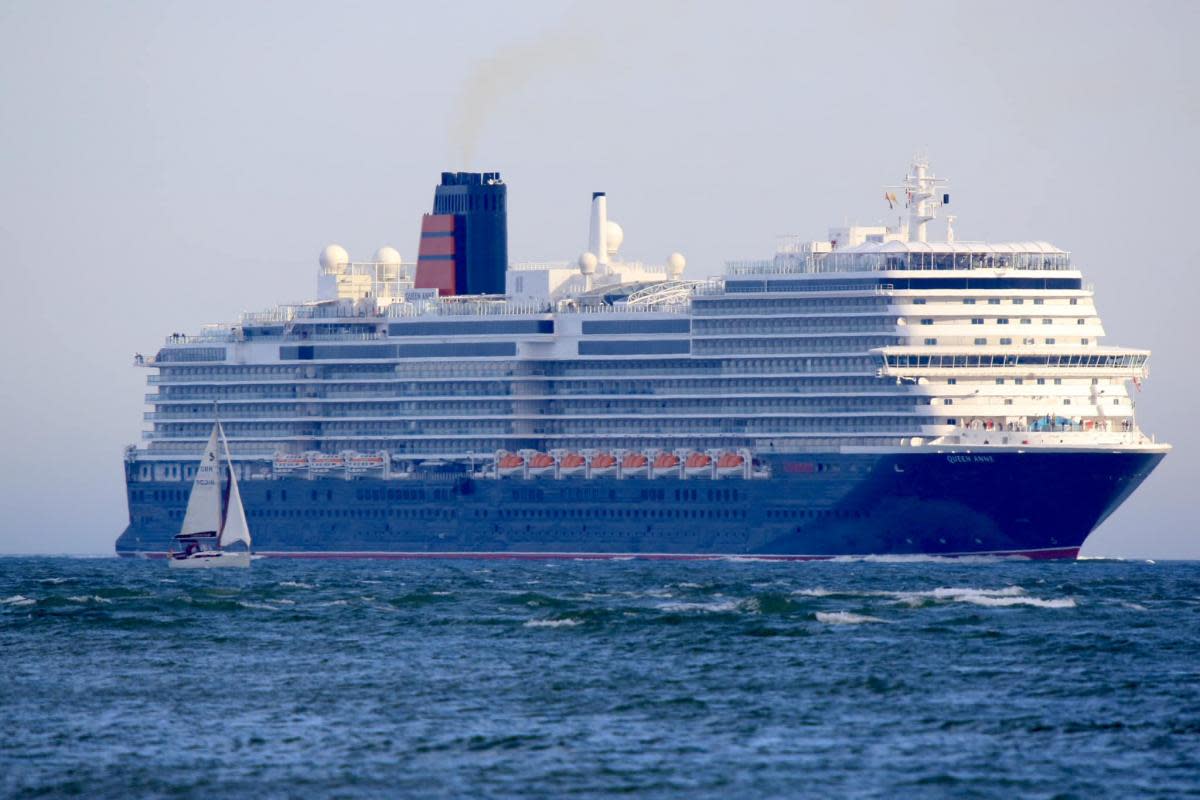 Cunard's Queen Anne is among the 10 cruise ships sailing into Southampton this weekend <i>(Image: Bill Carter)</i>