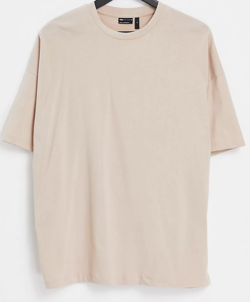 ASOS DESIGN Oversized T-Shirt In Beige