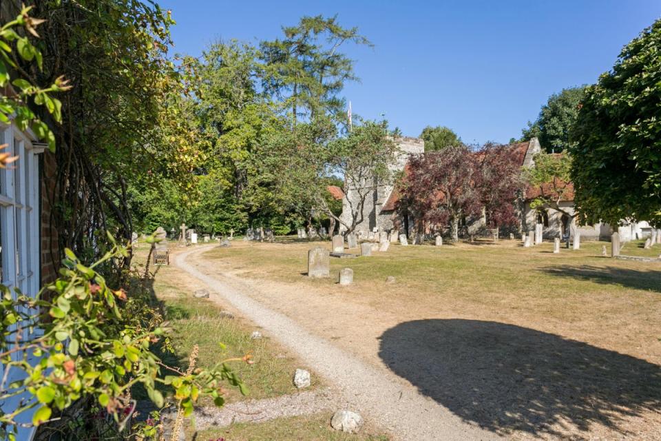 Church Cottage is located within the grounds of St Mary the Virgin Church, which was used as St Barnabas Church in the series (Savills)