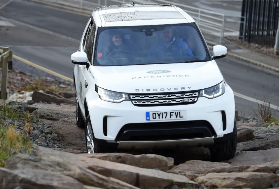 Kate Middleton got behind the wheel for an off-road challenge. Photo: Getty Images