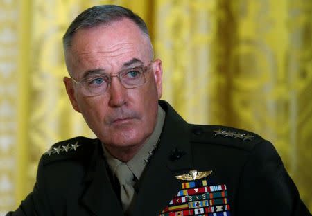 U.S. Joint Chiefs Chairman General Joseph Dunford attends a meeting of the National Space Council in the East Room of the White House in Washington, U.S., June 18, 2018. REUTERS/Leah Millis/Files